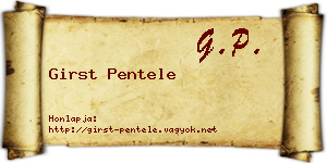 Girst Pentele névjegykártya